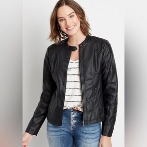 Maurice’s Black Faux Leather Moto Jacket 2X